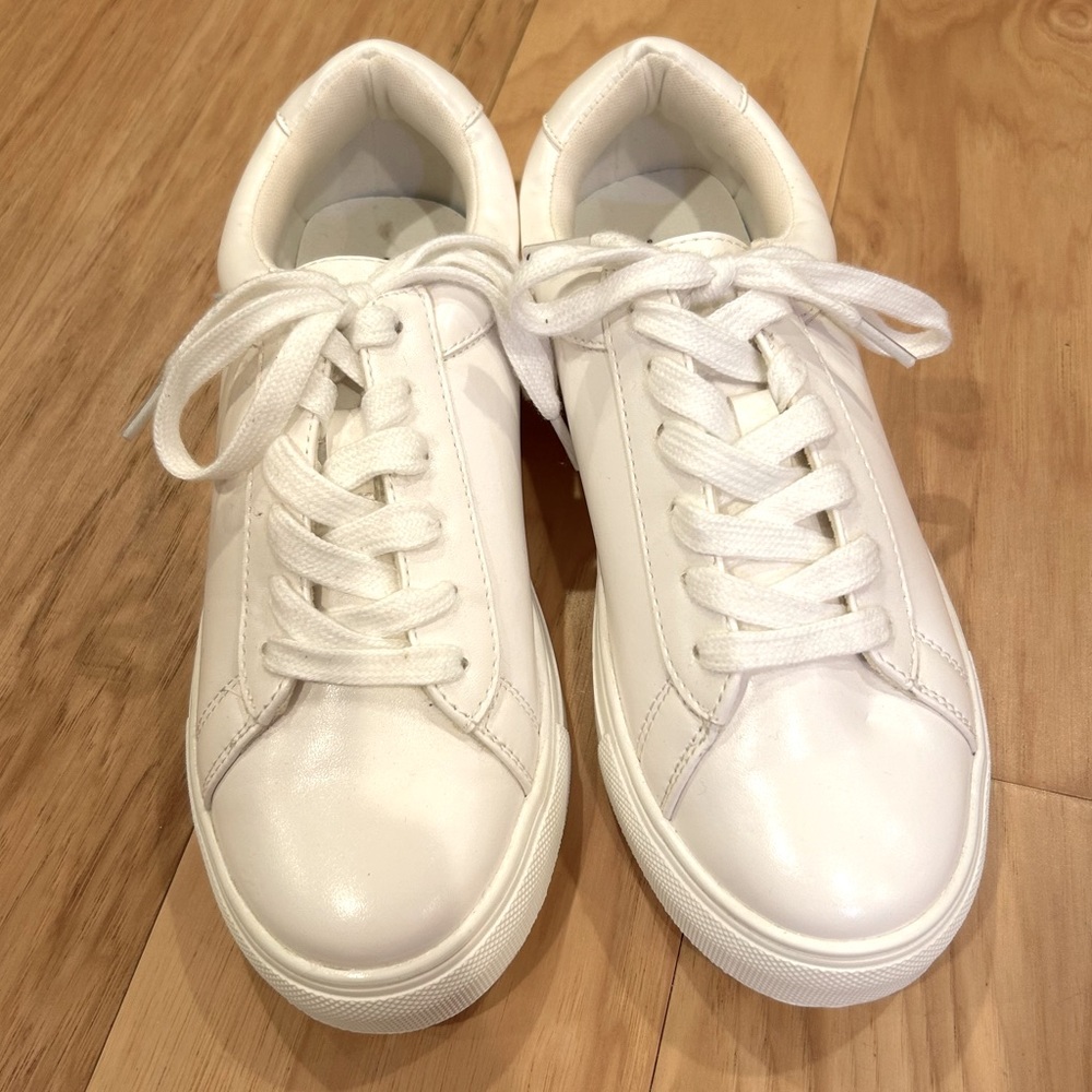 White Sneakers Faux Leather New